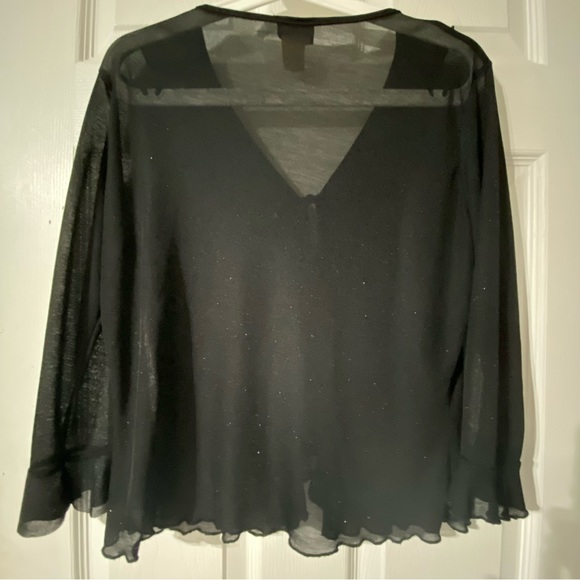 Rave women’s open sheer and sparkly black Top size XLarge.♦️ - Picture 7 of 11
